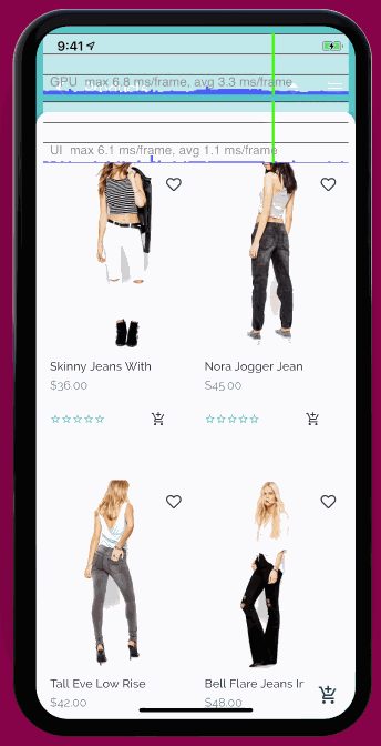 Ecommerce mobile app shopping app very fast archive page Animation Demo